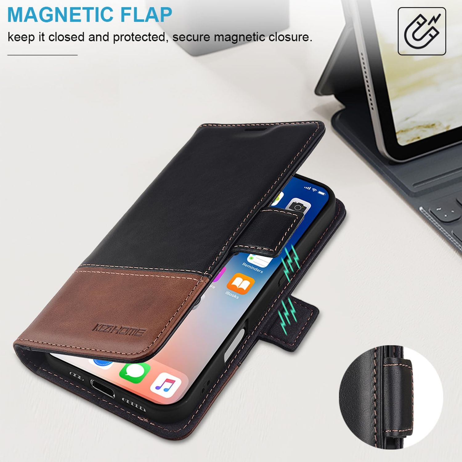 TDG iPhone 16 Pro Max Q6 Detachable FlipCase, BlackBrown