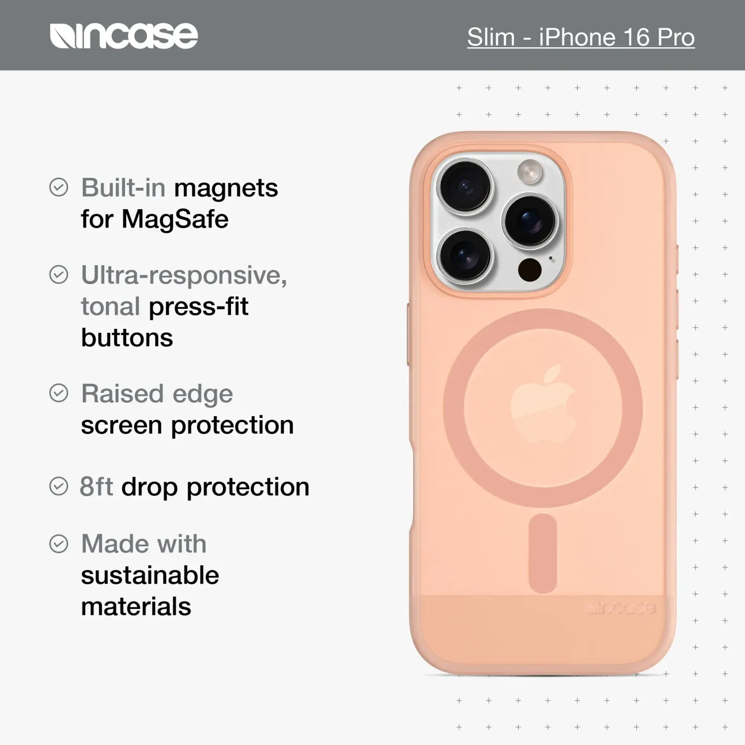 Incase iPhone 16 Pro Max Slim MagSafe, Blush Pink