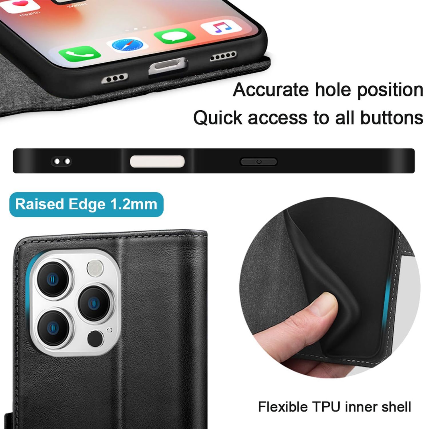 TDG iPhone 16 Pro Max Q6 Detachable FlipCase, BrownBlack