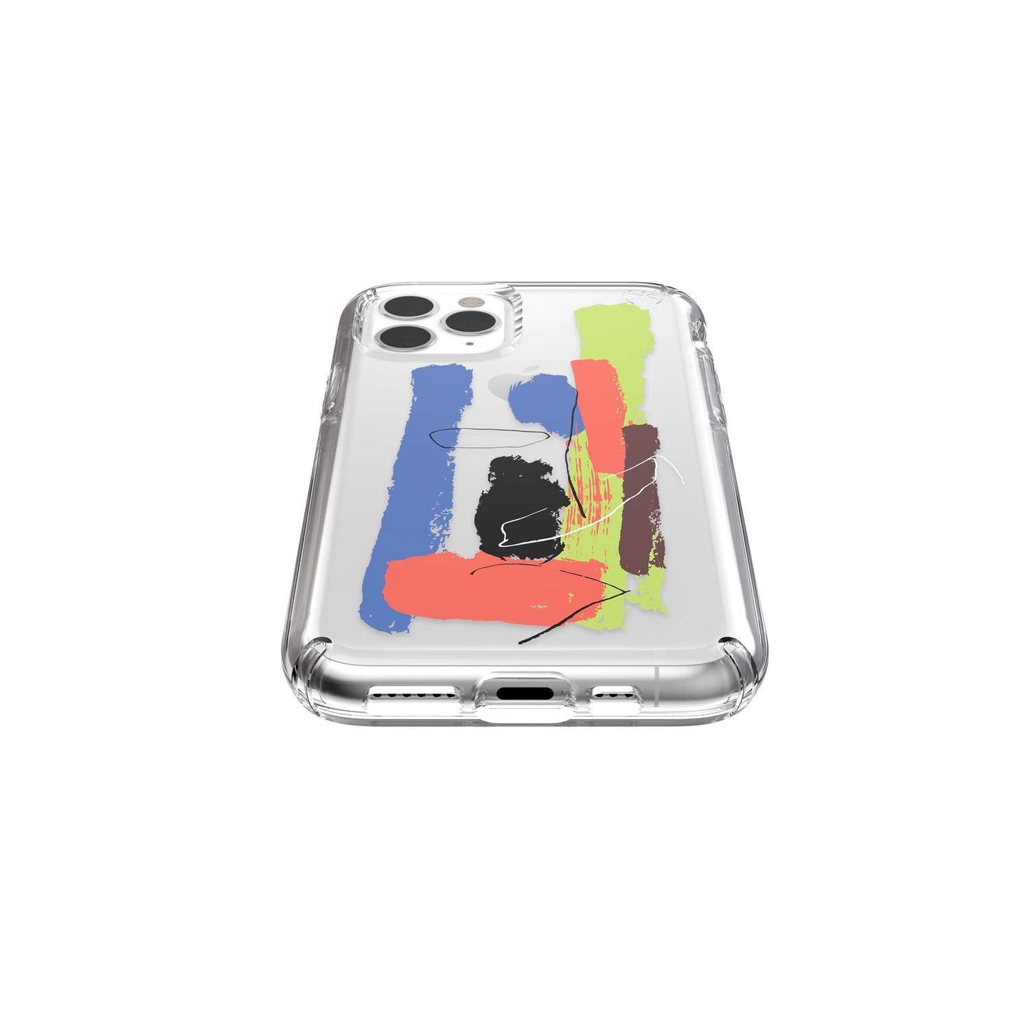 Speck iPhone 11 Pro Presidio Clear Print, Paintsplatter Blue/Clear