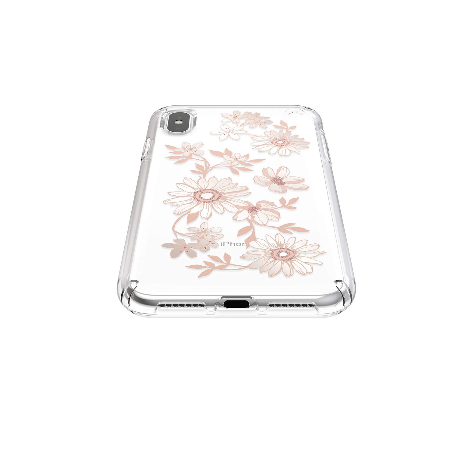 Speck iPhone Xs Presidio Clear Print, Fairy Tale Floral Fuchsia/Clear