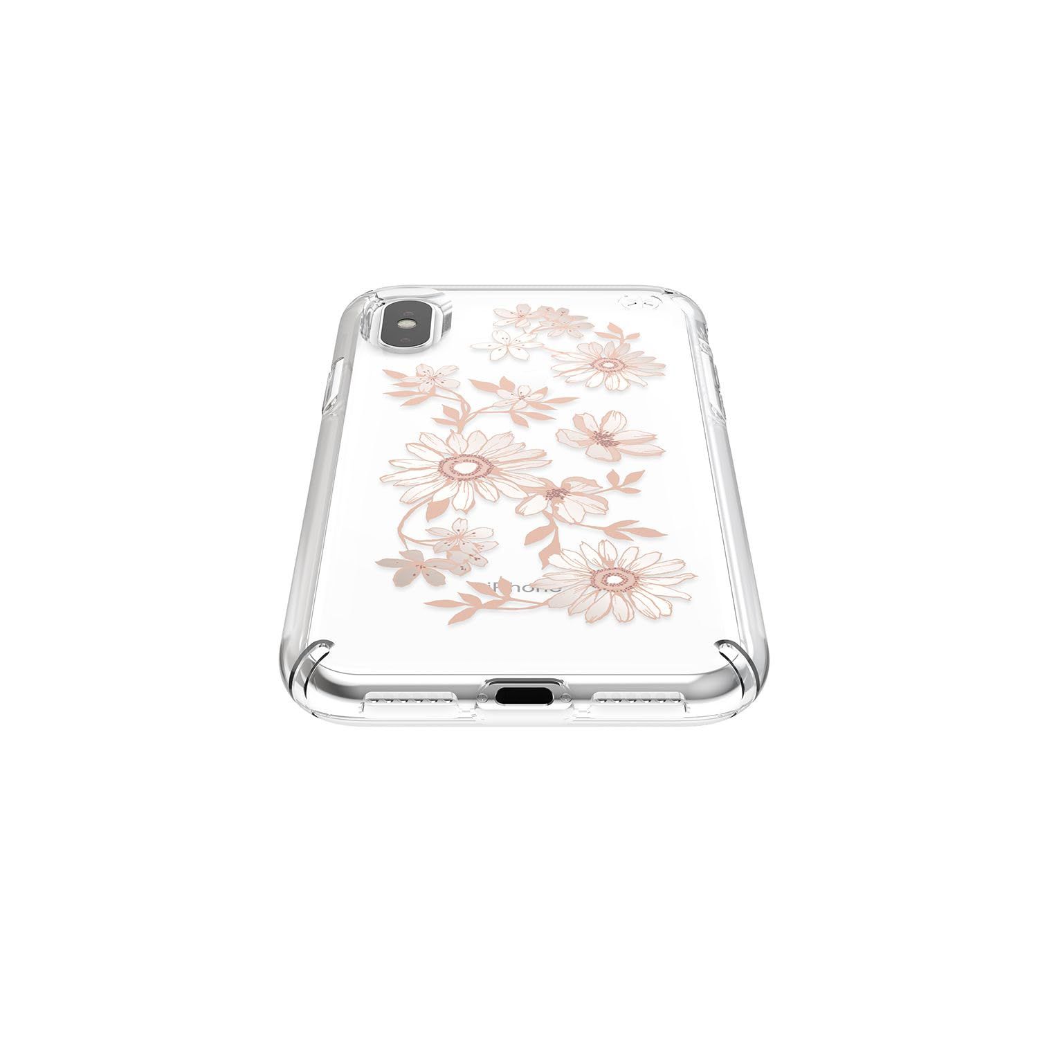 Speck iPhone Xs Presidio Clear Print, Fairy Tale Floral Fuchsia/Clear
