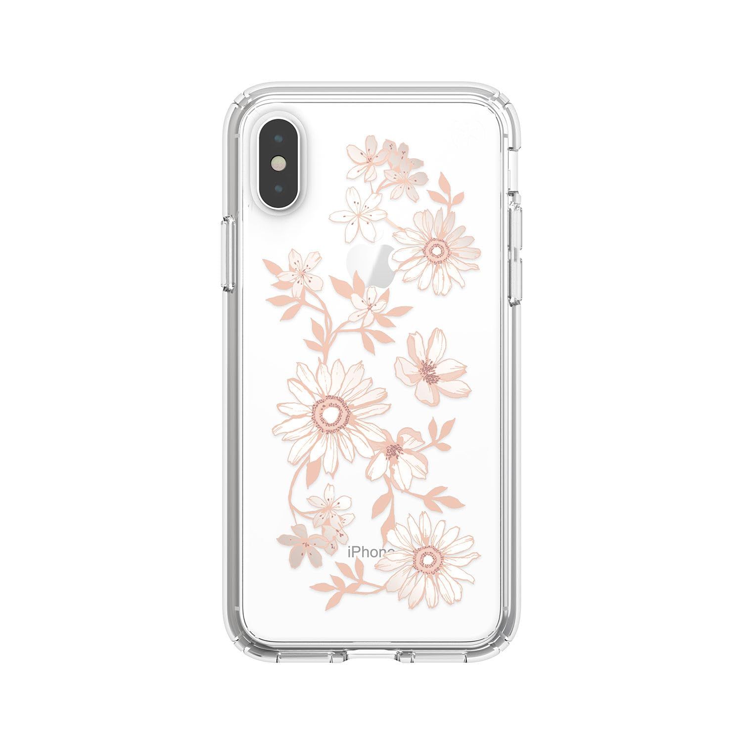 Speck iPhone Xs Presidio Clear Print, Fairy Tale Floral Fuchsia/Clear