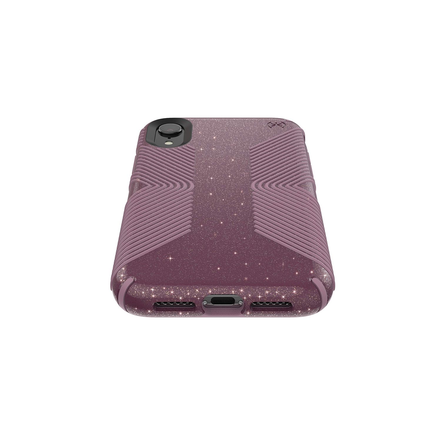 Speck iPhone Xs Presidio Grip Glitter, Starlit Purple With Gold Glitter/Cattleya