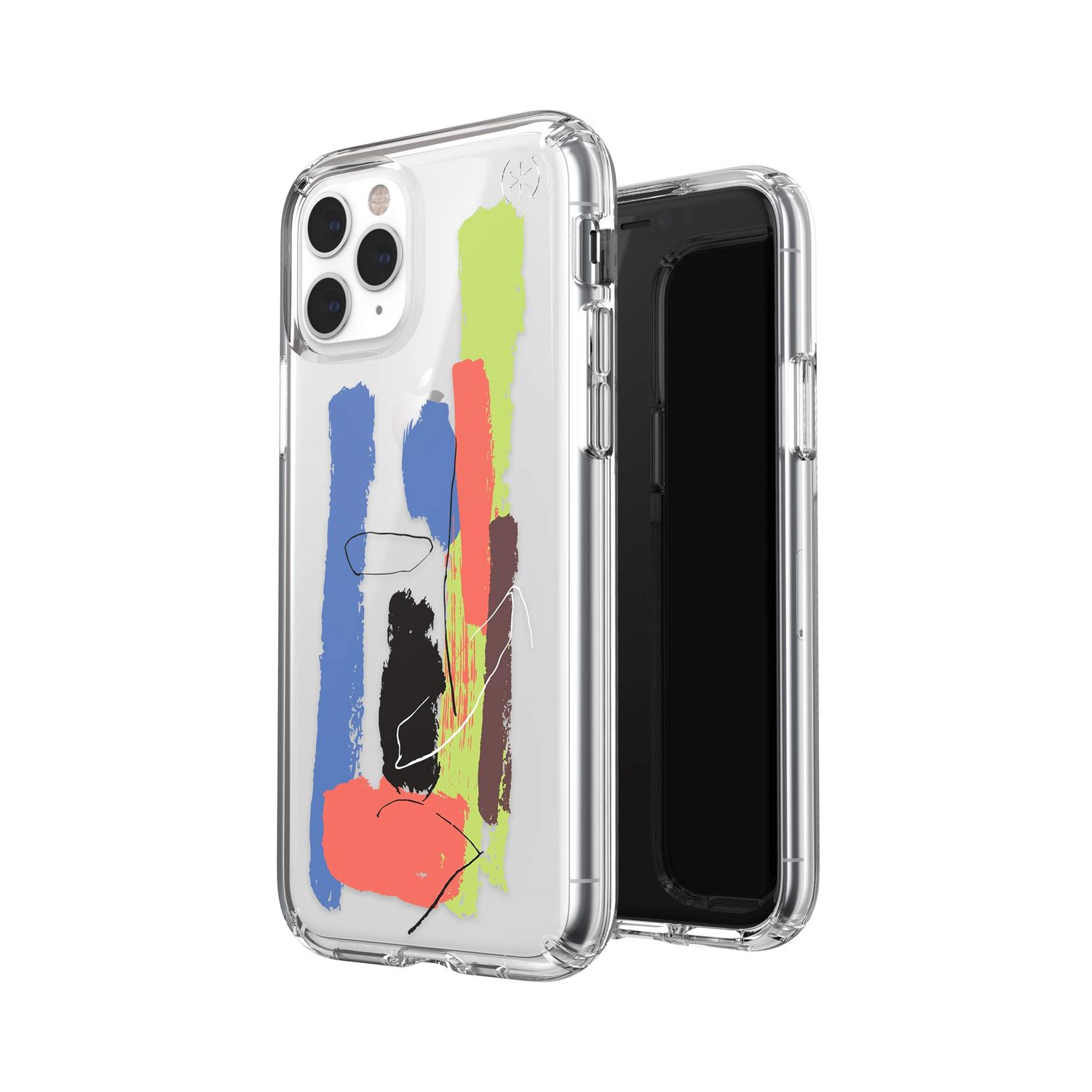 Speck iPhone 11 Pro Presidio Clear Print, Paintsplatter Blue/Clear