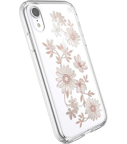 Speck iPhone XR Presidio Clear Print, Fairy Tale Floral Fuchsia/Clear