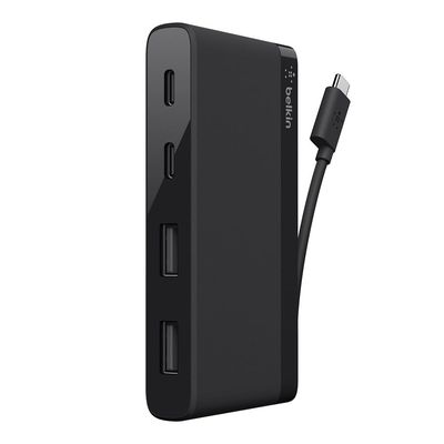 Belkin USB-C 4-Port Mini Hub, Black