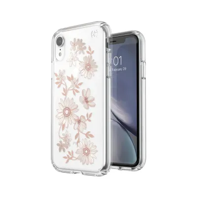 Speck iPhone XR Presidio Clear Print, Fairy Tale Floral Fuchsia/Clear