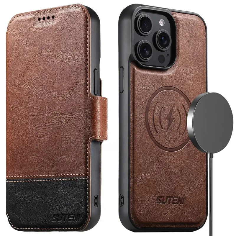 TDG Suteni iPhone 16 Pro Q6 Detachable Flip Case, BrownBlack