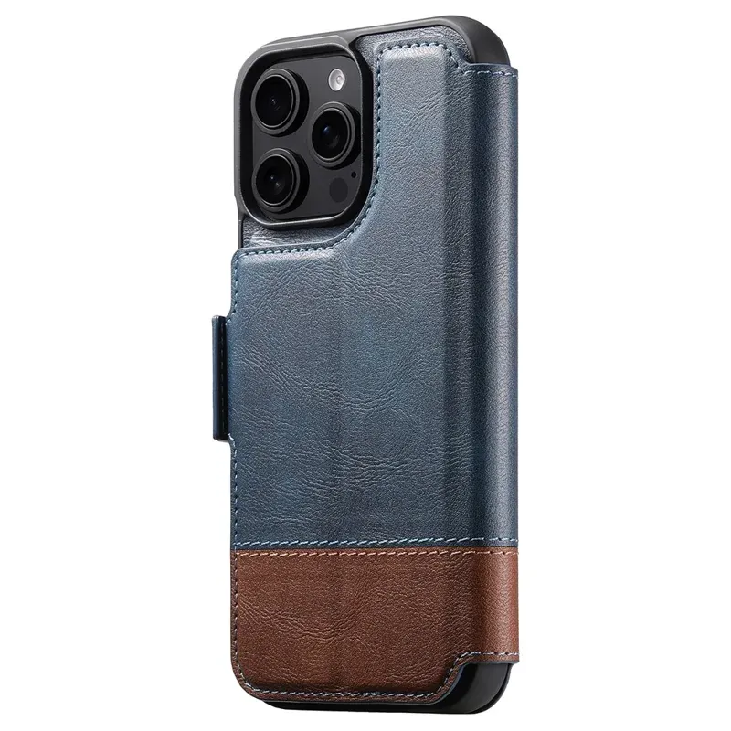 TDG Suteni iPhone 16 Pro Q6 Detachable Flip Case, Blue &amp; Brown