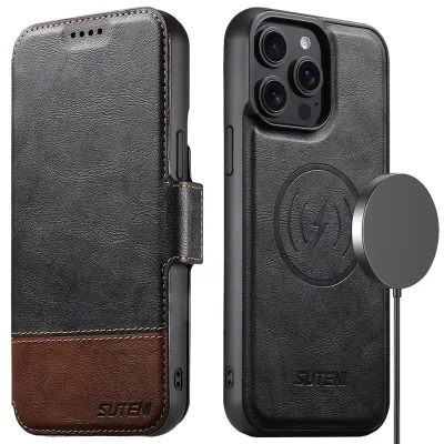 TDG Suteni iPhone 16 Pro Q6 Detachable Flip Case, BlackBrown