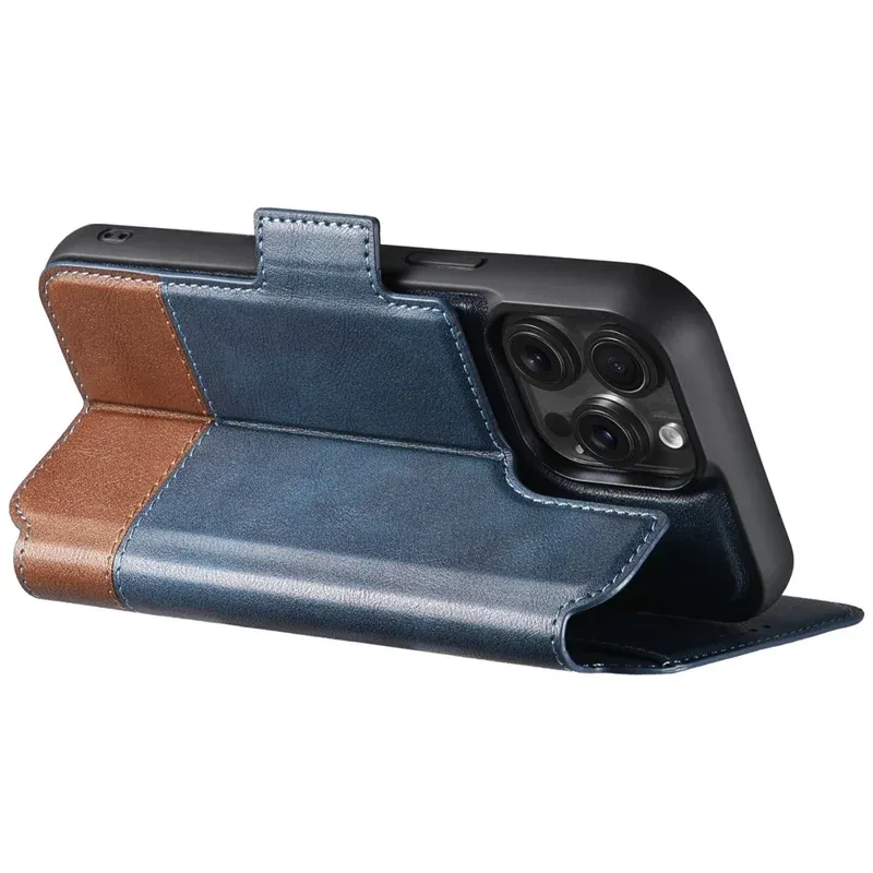 TDG Suteni iPhone 16 Pro Q6 Detachable Flip Case, Blue &amp; Brown