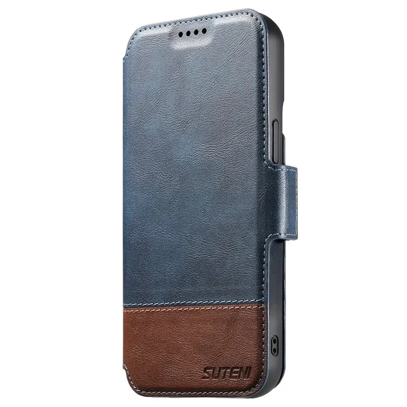 TDG Suteni iPhone 16 Pro Q6 Detachable Flip Case, Blue &amp; Brown