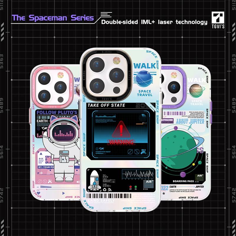TGViS iPhone 14 Pro Space Series Spaceman, Purple