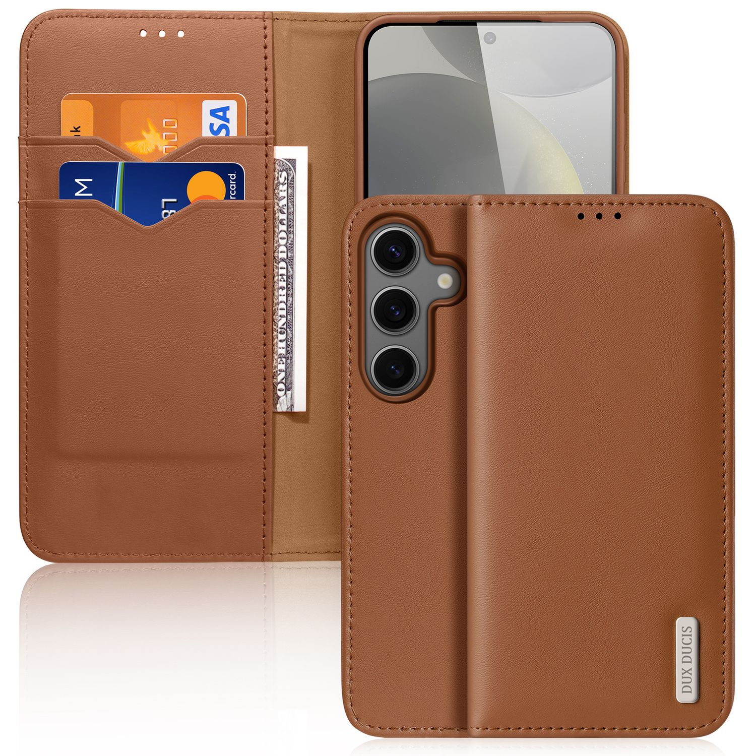 Dux Ducis Samsung S25 Edge Hivo Leather Case, Brown