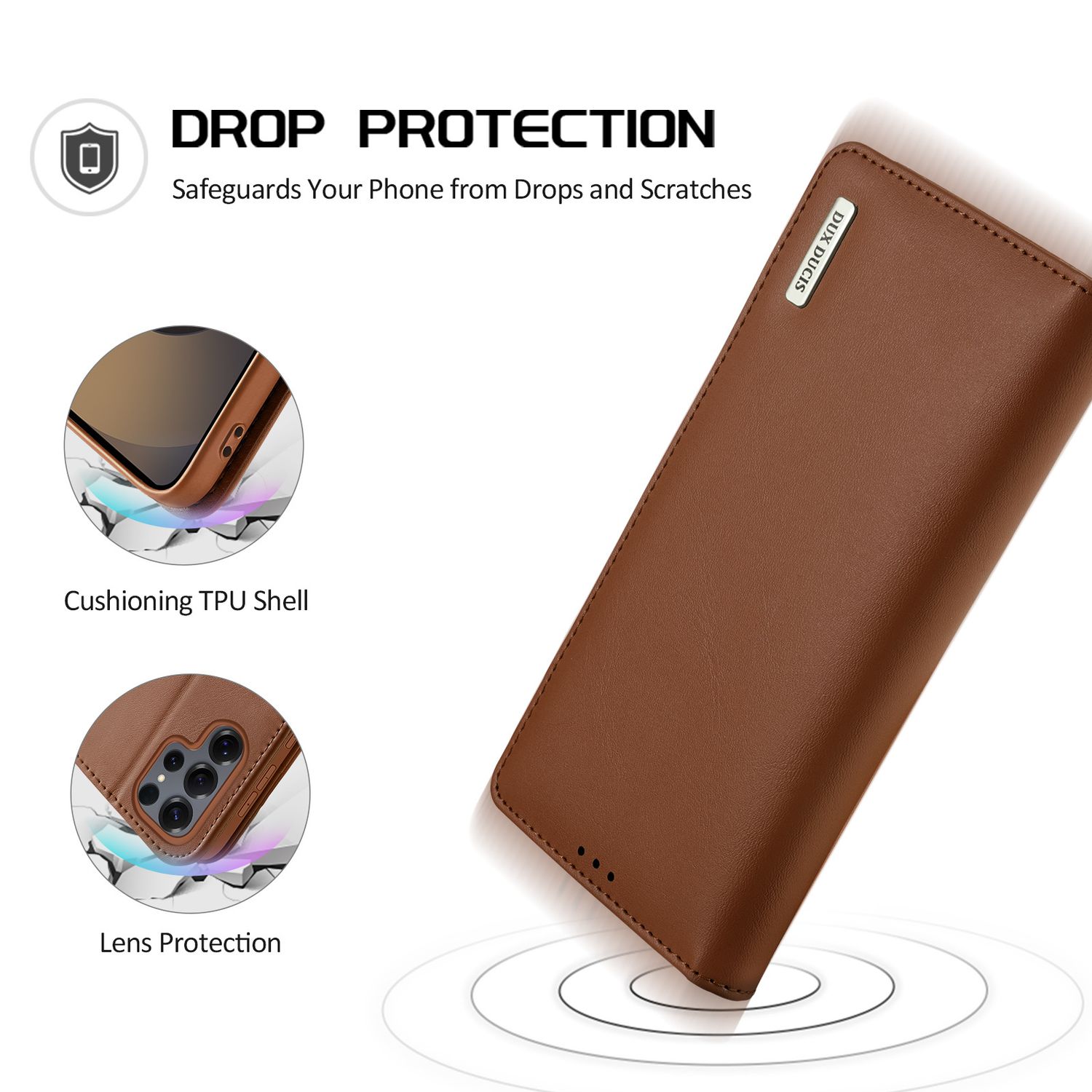 Dux Ducis Samsung S25 Edge Hivo Leather Case, Brown
