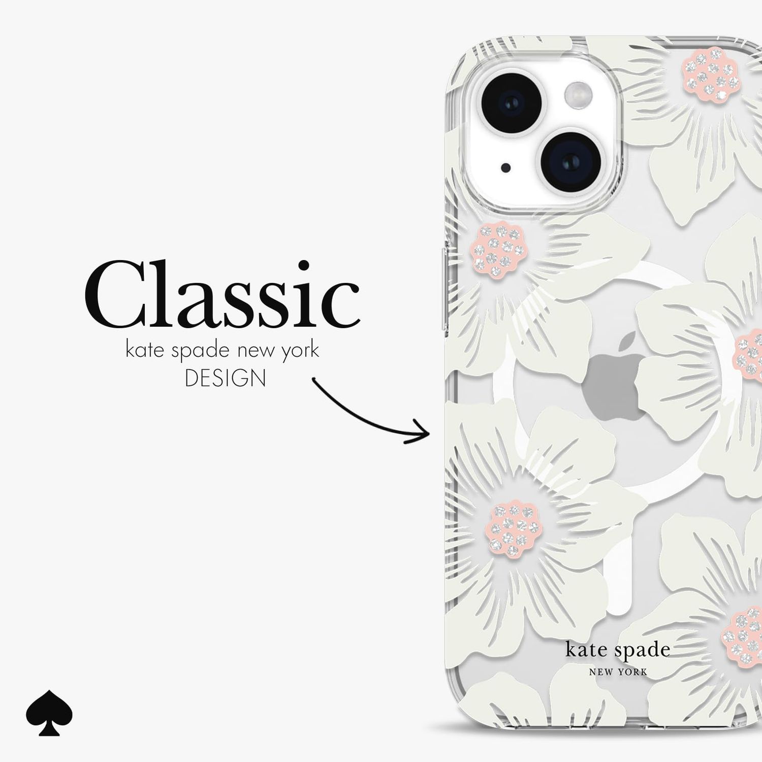 KSNY Protective Hardshell Case for iPhone 15 Pro - Hollyhock Cream/Blush/Translu