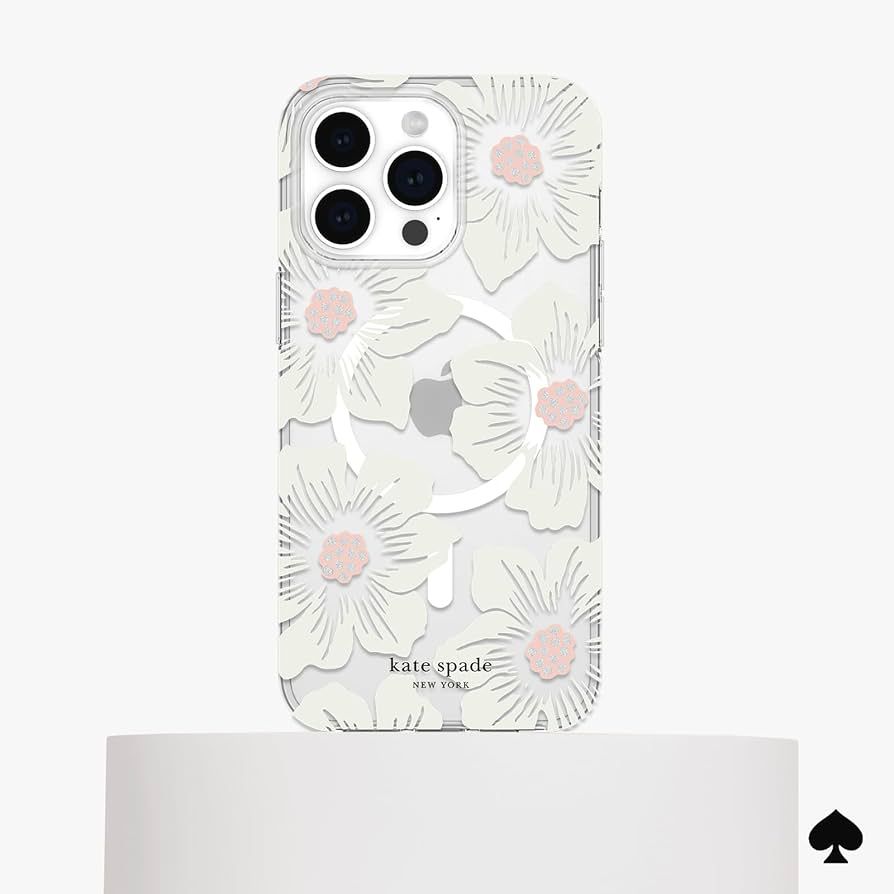 KSNY Protective Hardshell Case for iPhone 15 Pro - Hollyhock Cream/Blush/Translu