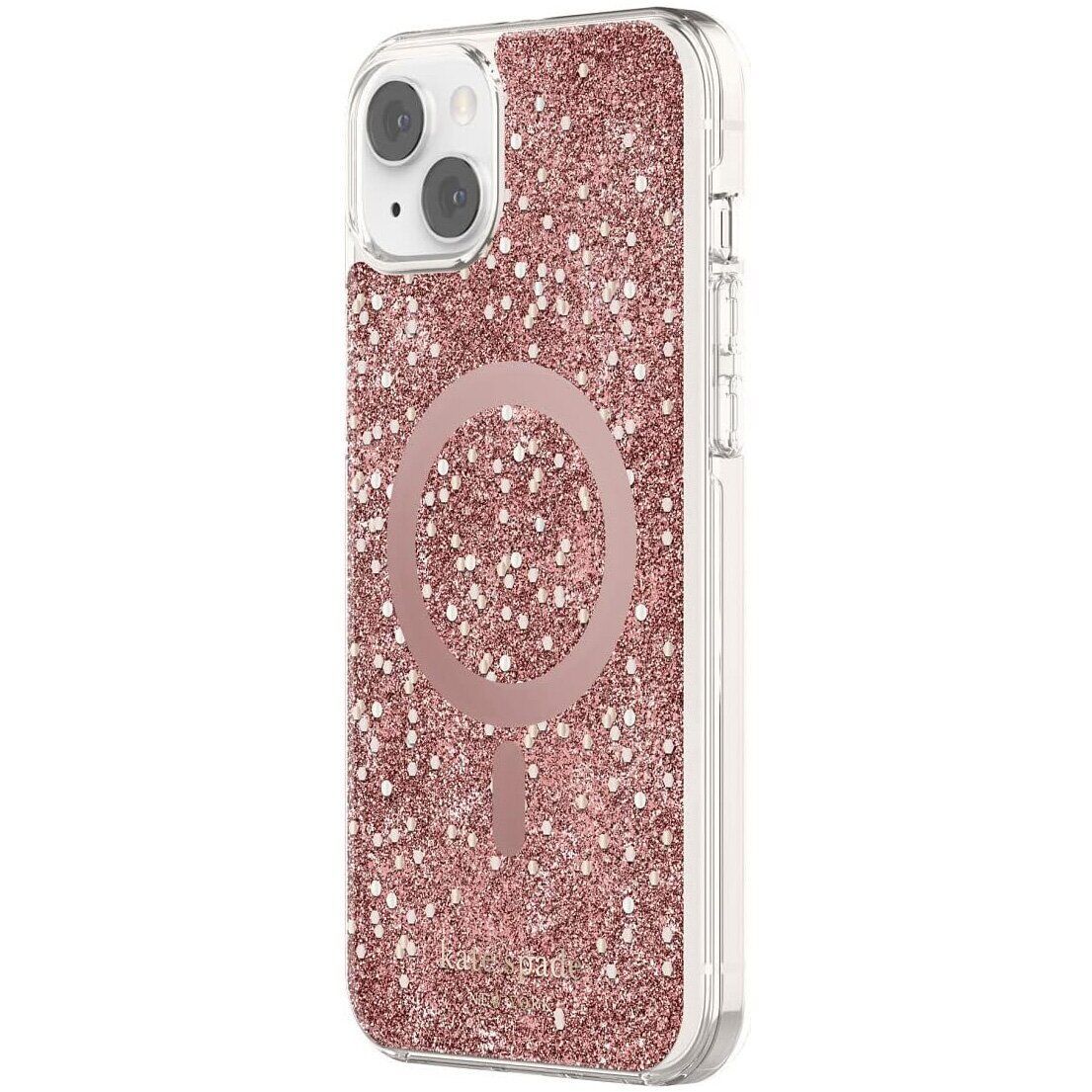 KSNY iPhone 14/15 Plus Protective Hardshell, Chunky Glitter Rose Gold/Rose Gold