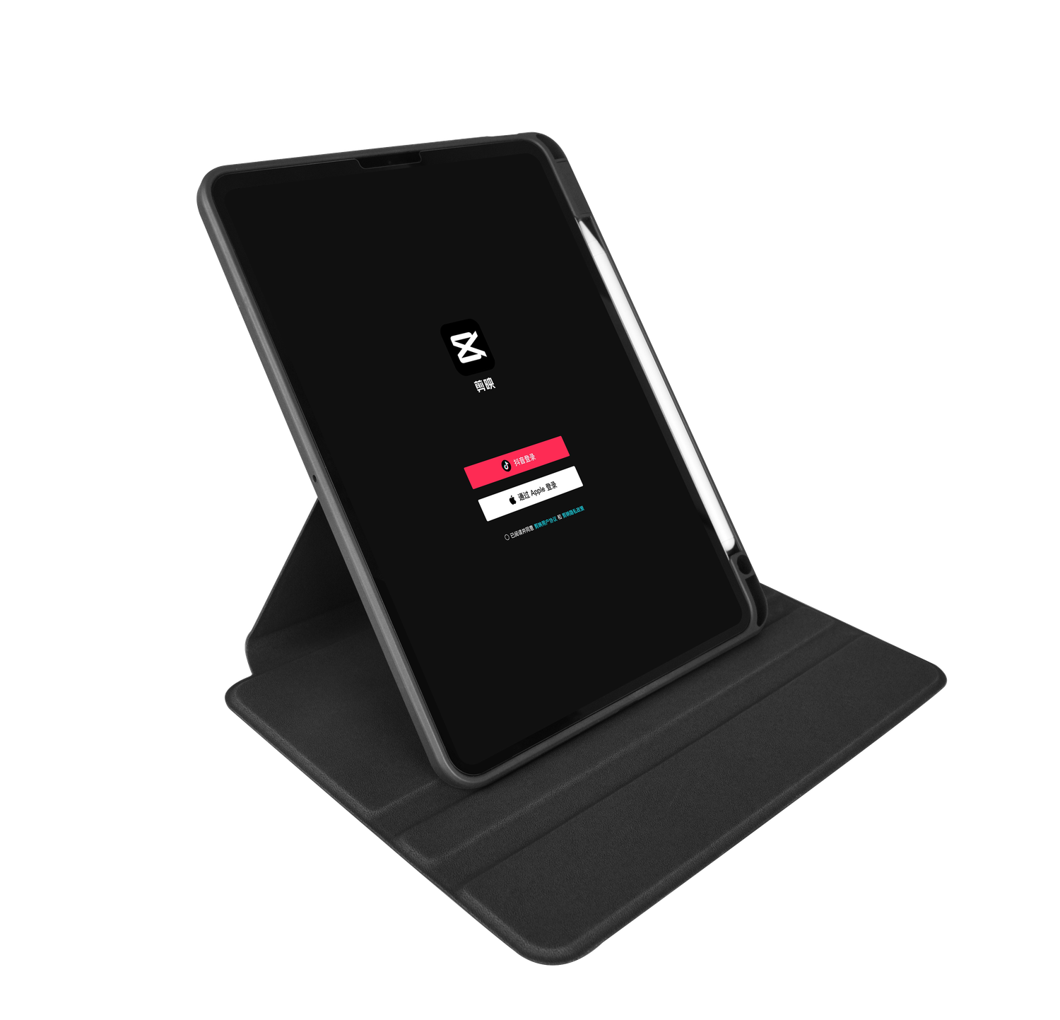 Comma iPad Air 4 10.9&quot; Leather Case with Apple Pencil Slot, Black