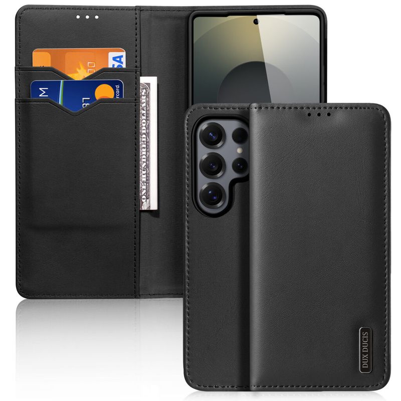 Dux Ducis Samsung S25 Edge Hivo Genuine Leather Case, Black