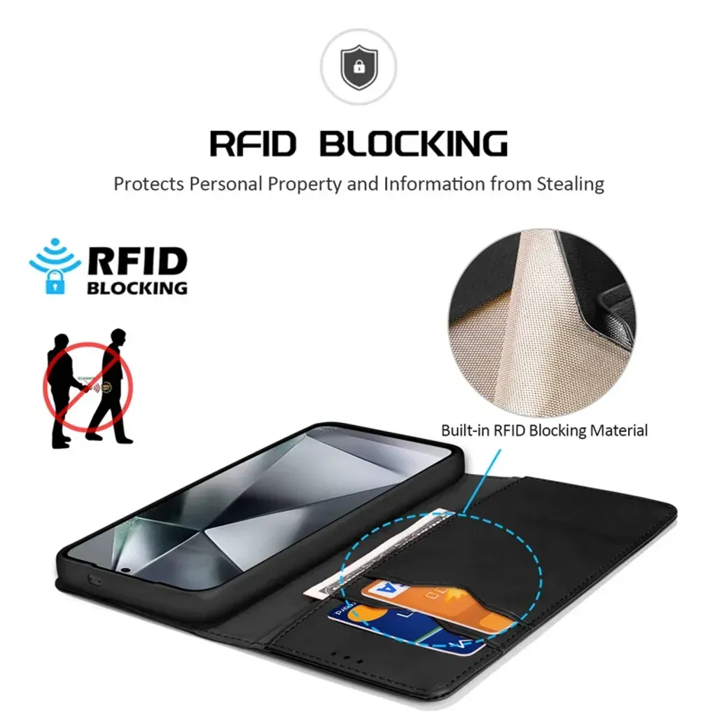 Dux Ducis Samsung S25 Edge Hivo Genuine Leather Case, Black