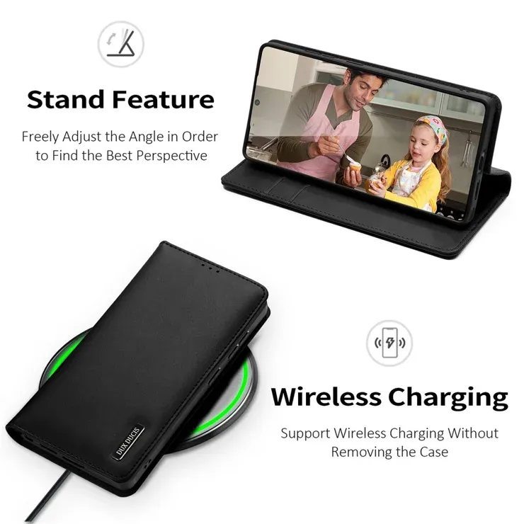 Dux Ducis Samsung S25 Edge Hivo Genuine Leather Case, Black