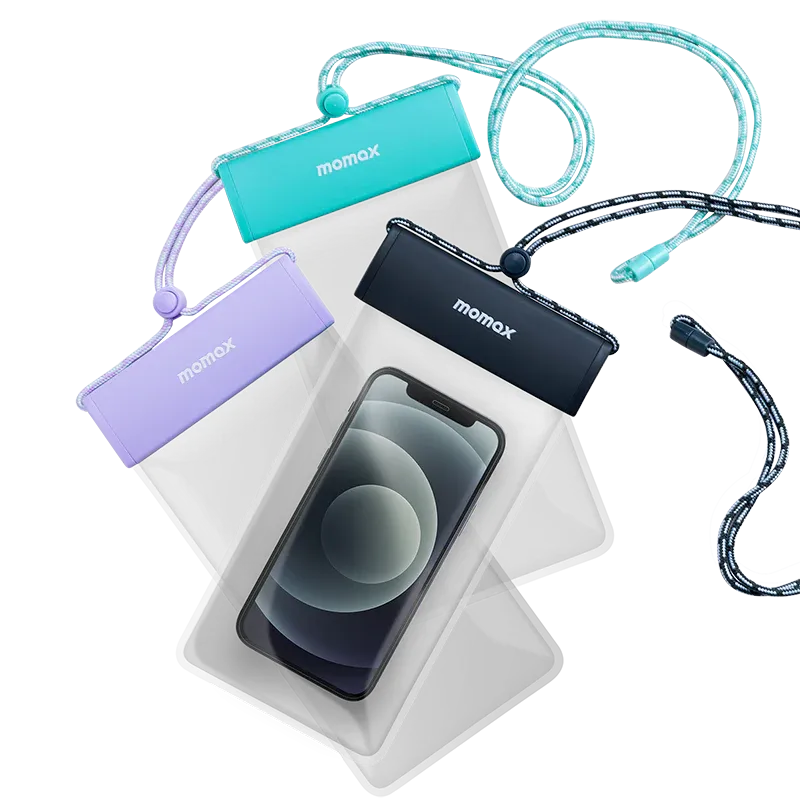 Momax SR25C Waterproof Pouch Universal with Neck Strap, Blue