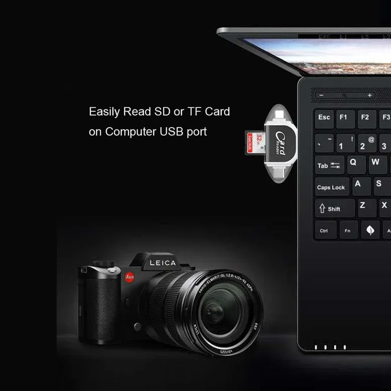 Coteci 4 in 1 Card Reader (SD+TF), Rose Gold