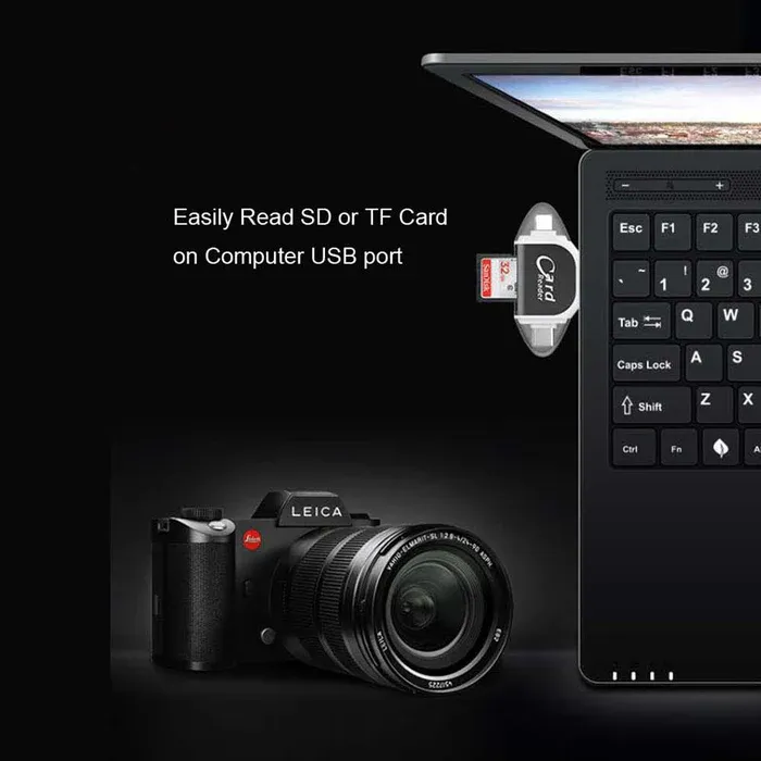 Coteci 4 in 1 Card Reader (SD+TF), Black