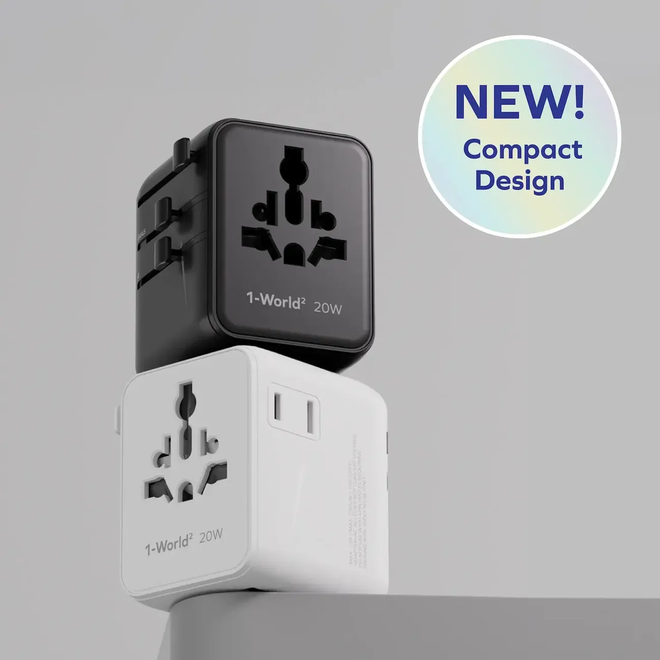 Momax UA26D 20W GaN 3-Port + Dual AC Travel Adapter, Black