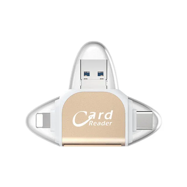 Coteci 4 in 1 Card Reader (SD+TF), Rose Gold