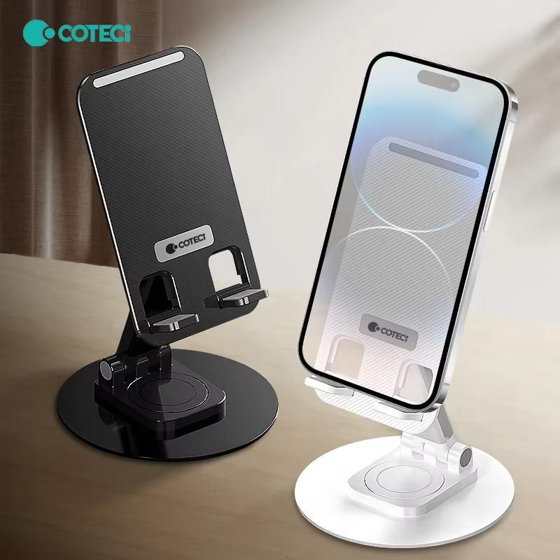 Coteci ABS+Carbon Steel Rotate the Folding Phone Stand, White