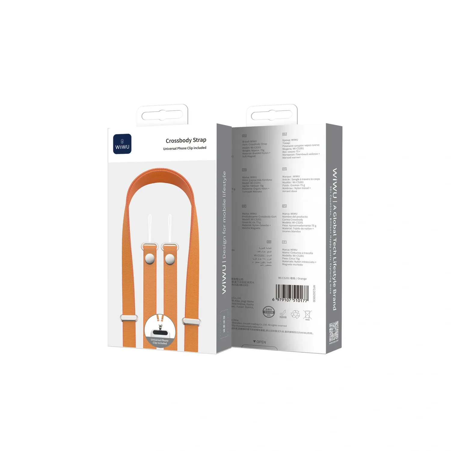 WiWU CS201 Crossbody Phone Strap, Orange