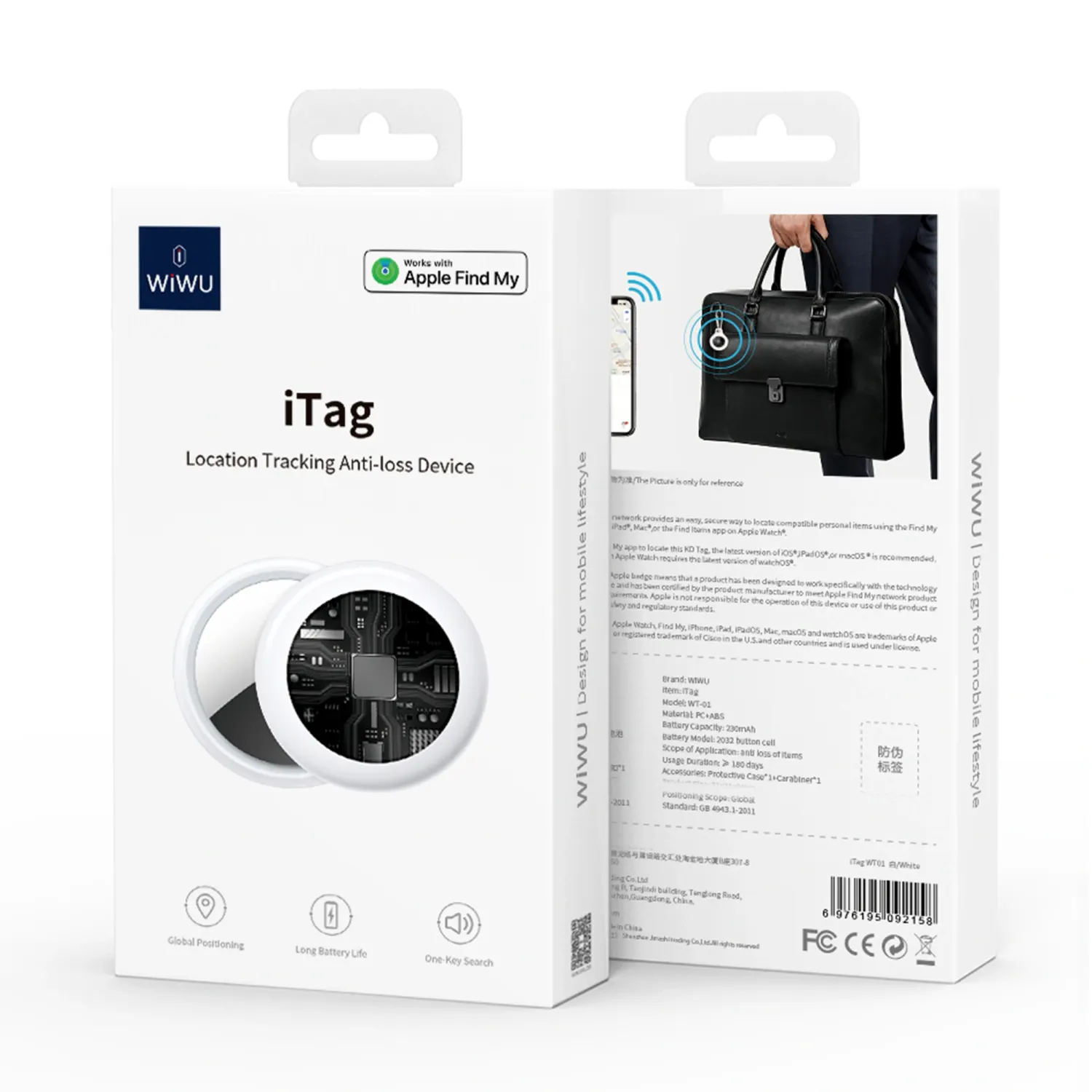 WiWU WT-06 iTag Anti-loss Device, White