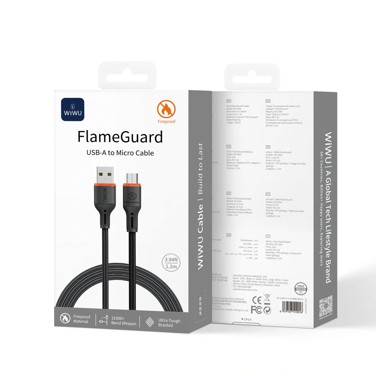 WiWU C094 FlameGuard USB-A to Micro Cable