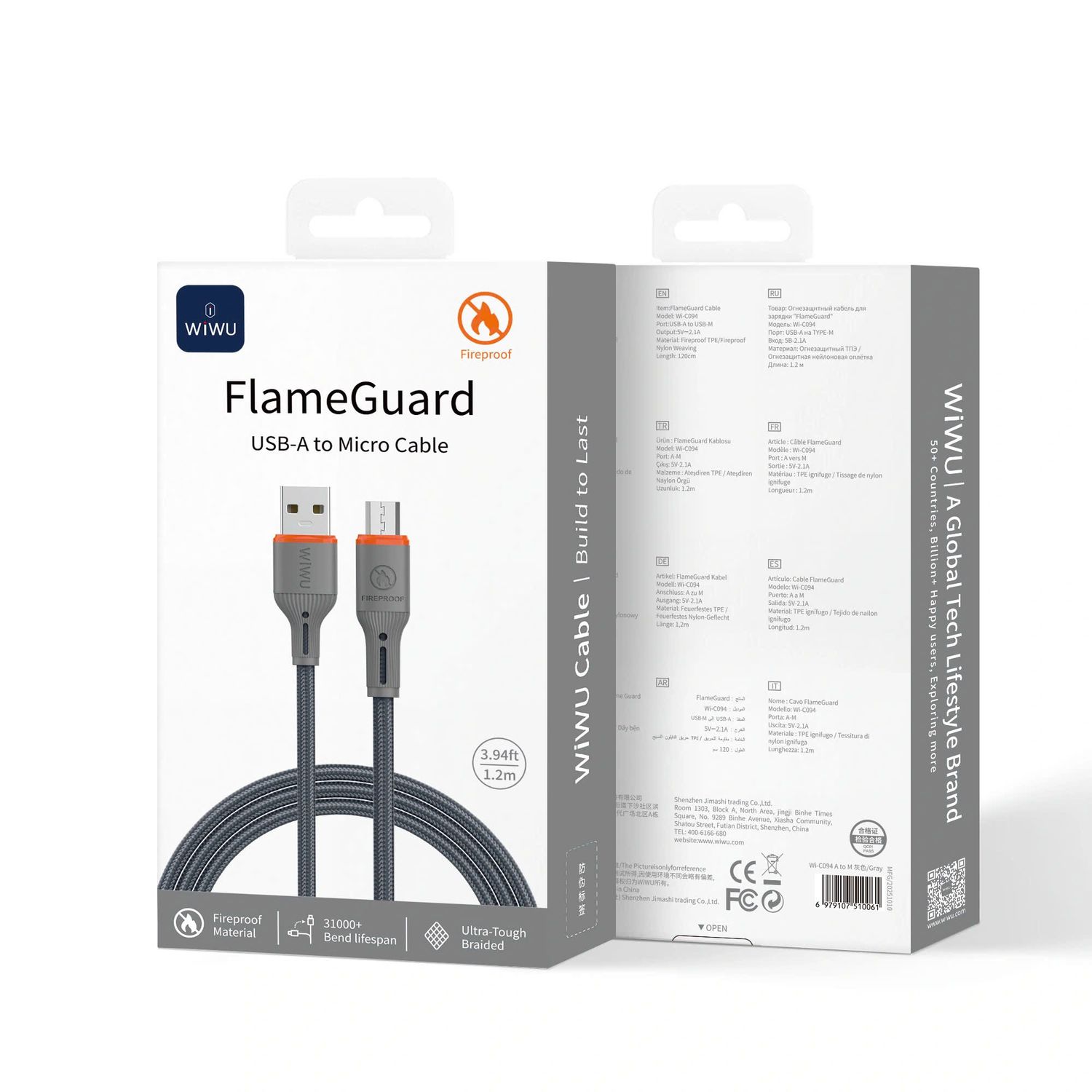 WiWU C094 FlameGuard USB-A to Micro Cable