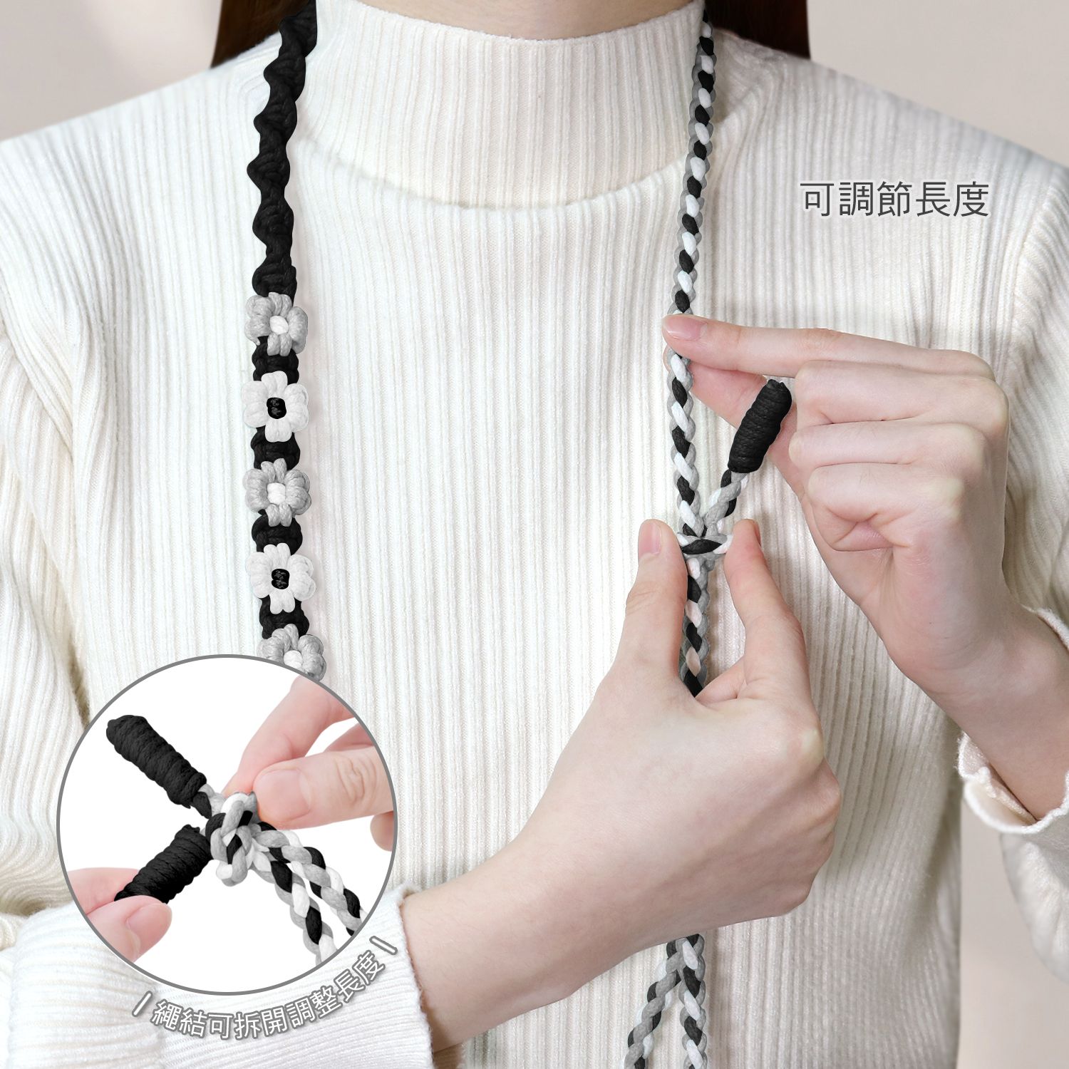 Sanrio Phone Lanyard 160cm, Kuromi Black