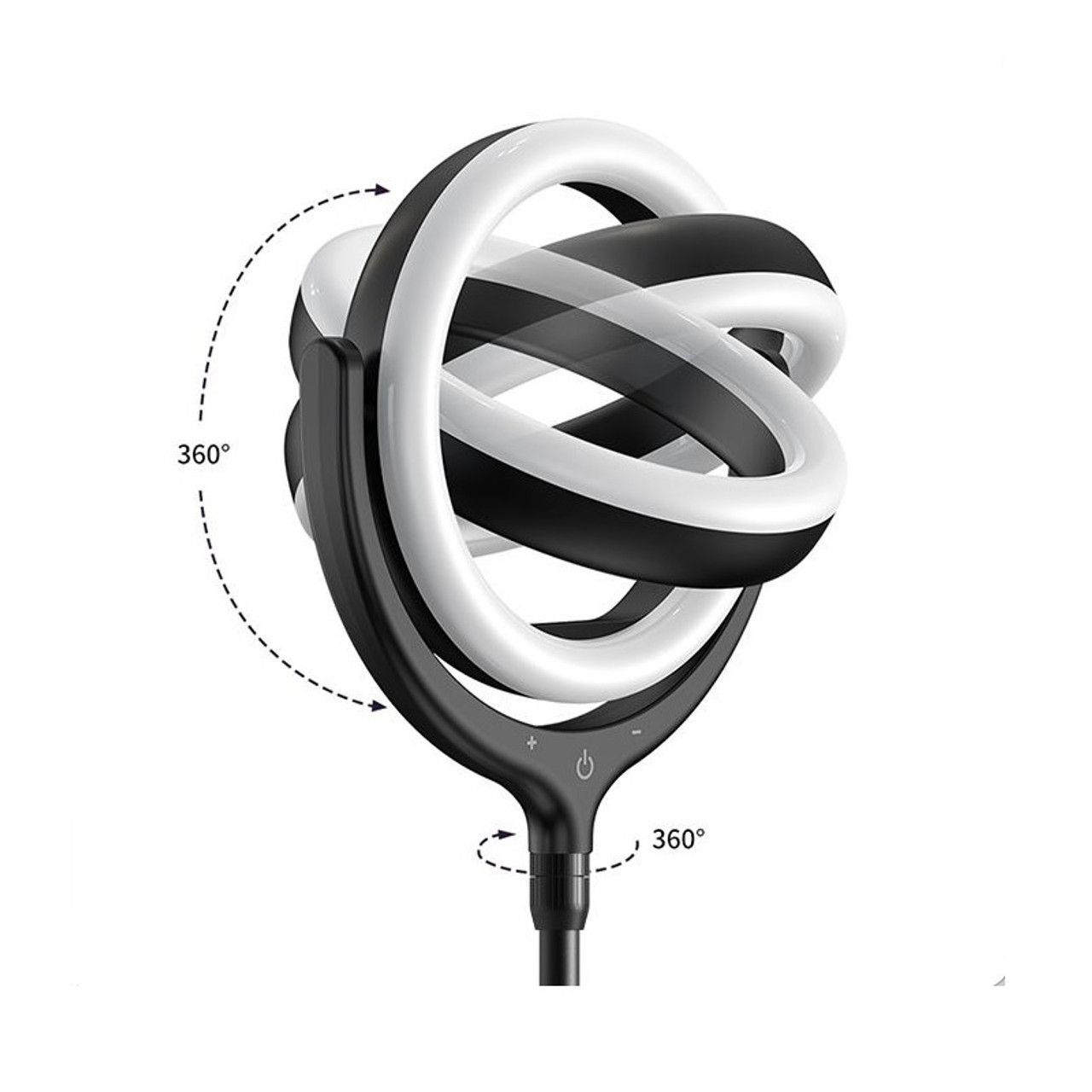 Devia Live Streaming Desktop Stand with LED Ring Light, White (12", 40cm)