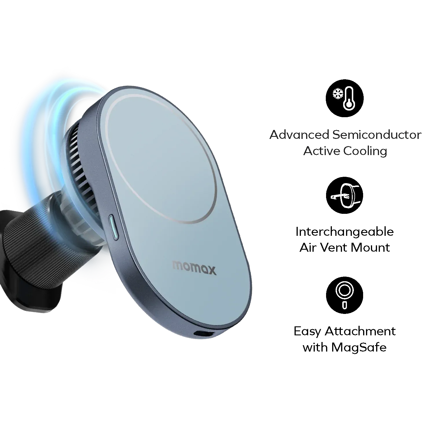 Momax CM38Q22E 1-Move Magnetic Wireless Charging Car Mont