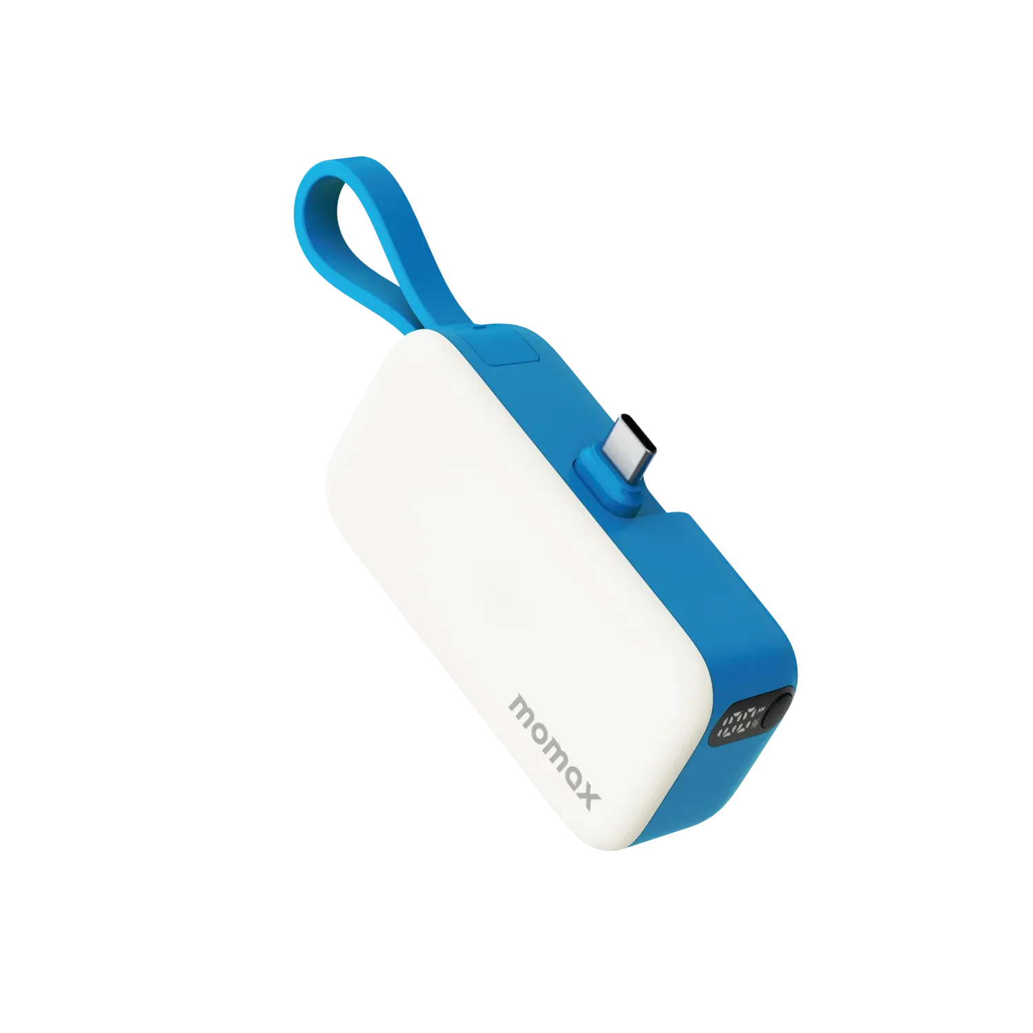 Momax 3-in-1 Mini Power Bank with USB-C Plug 5000mAh, Blue