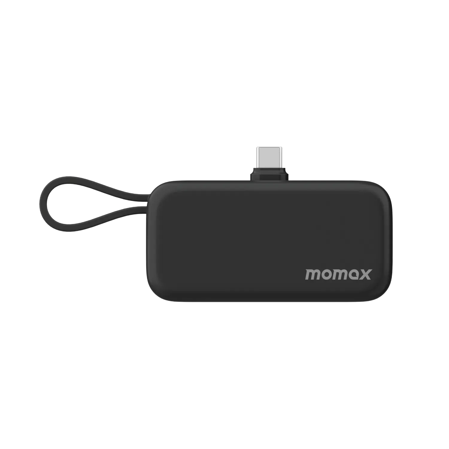 Momax 3-in-1 Mini Power Bank with USB-C Plug 5000mAh, Black