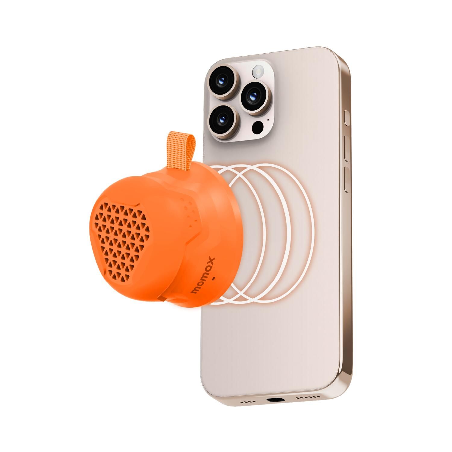 Momax BS7M 1-Vibe Go Magnetic Wireless Outdoor Speaker, Orange