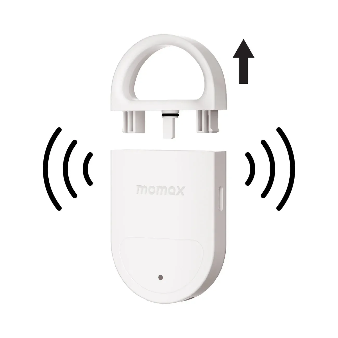 Momax BR17W PinBuzz Rechargeable Anti-theft Alarm, White
