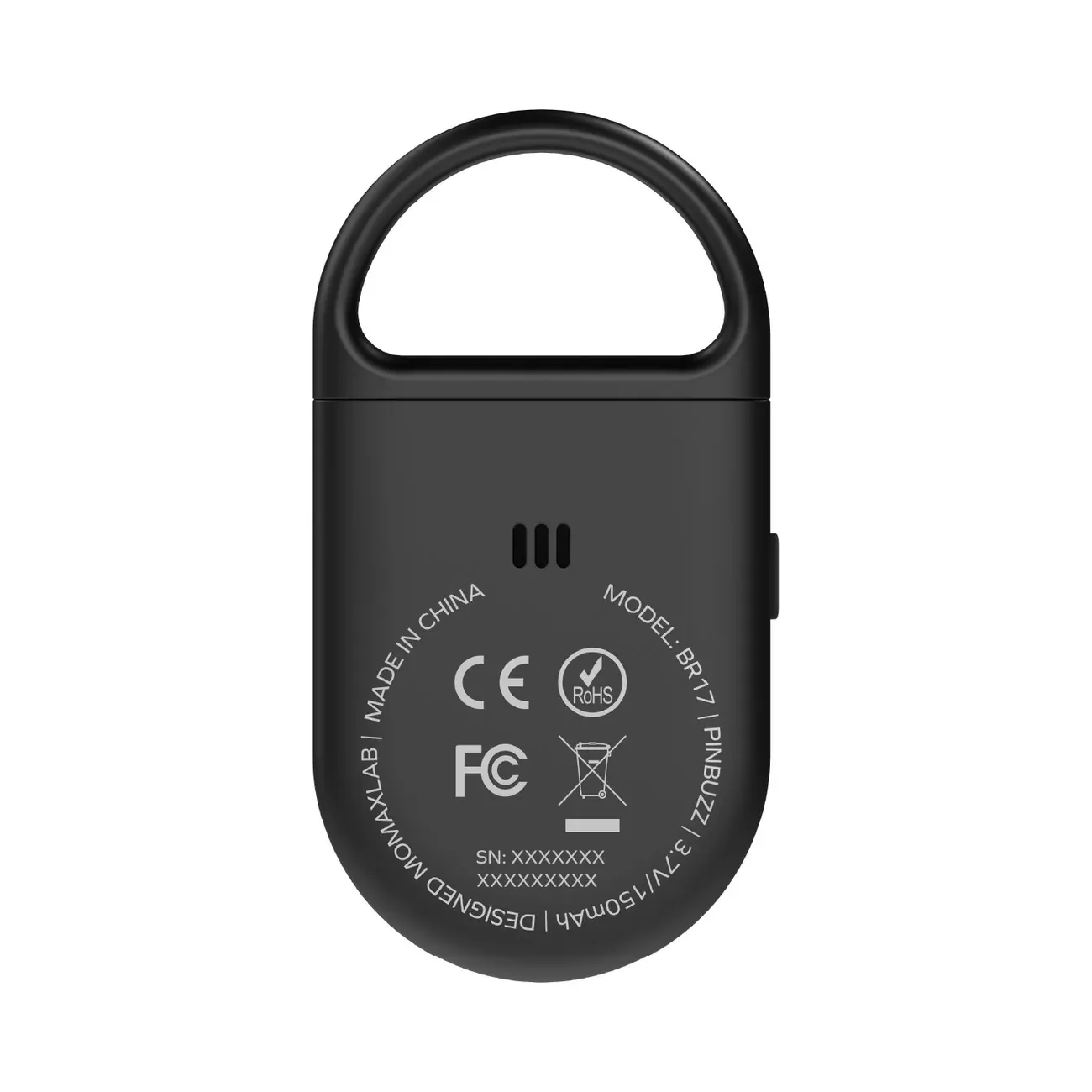 Momax BR17D PinBuzz Rechargeable Anti-theft Alarm, Black