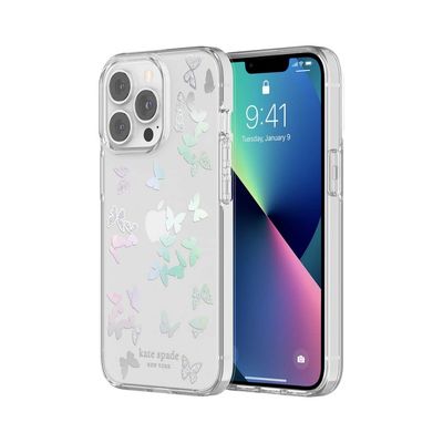 KSNY iPhone 13 Pro Max  Protective Hardshell, Butterfly Cluster Iridescent/Glitt
