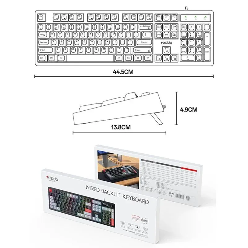 Yesido KB44 Wired Backlit Keyboard