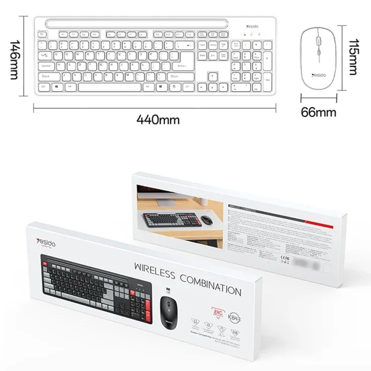 Yesido KB43 Wireless Keyboard and Mouse Cobination