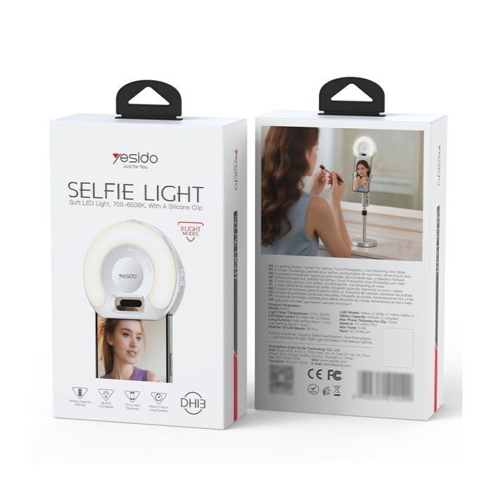 Yesido DH13 Selfie Light with Silicone Clip
