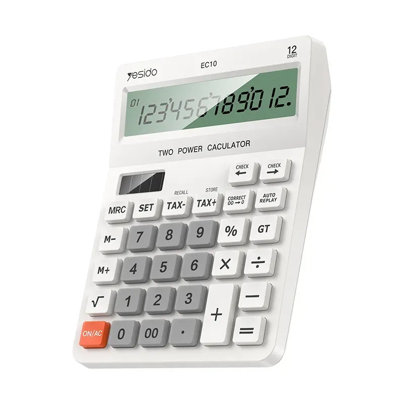 Yesido EC10 Desk Calculator with Solar and Battery Power Source